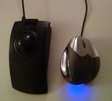 Two ergonomic mice